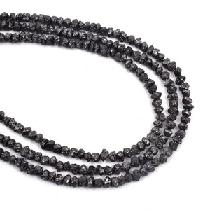 ลูกปัด100% เพชรสีดำดิบธรรมชาติสีฟ้าลูกปัดสายของขวัญทำด้วยมือสำหรับเธอ - Product Image 1