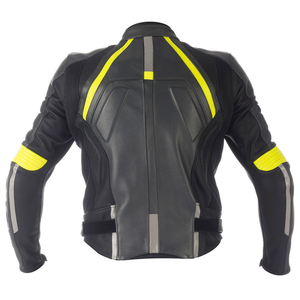 Ladies Biker Slim Fit Genuine Soft Leather Racing Motorbike Jacket With CE Armoured Black Yellow Motorcycle Jacket For Women - Product Image 3