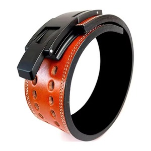 Cinturón de Gimnasio de Cuero Vacuno Genuino de 10 mm con Logotipo Personalizado, Cinturón de Soporte Lumbar para Levantamiento de Pesas y Fitness - Product Image 4