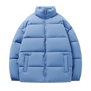 Chaqueta de Invierno para Hombre, Larga, Delgada, con Cuello Alto, Cierre, Color Sólido, Personalizable, Acolchada, de Algodón - Product Image 4