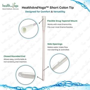 HealthAndYoga Puntas cortas para el colon PVC 12 Fr Boquillas para enema Cómodo paquete de suministros desechables para enema para uso doméstico - Product Image 5