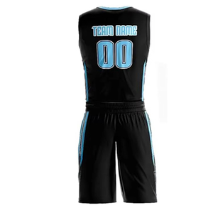 Ensembles d'uniformes de basket-ball personnalisés unisexes pour équipes et clubs, nouveau design, 100% polyester, respirant et anti-humidité, équipe personnalisée - Product Image 2