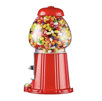 Distributeur de chewing-gum Kwang Hsieh 12 pouces, modèle français, rouge moyen, en métal, à monnayeur, avec globe en verre, capacité 2 lb
