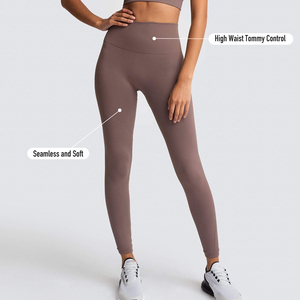 Wholesale Good Price High Waist Women <b>Gym</b> Pants with Pockets <b>Tummy</b> <b>Control</b> <b>Leggings</b> Workout 4 Way Stretch Seamless Yoga <b>Leggings</b> - Product Image 3
