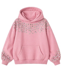 Women Oversized <b>Rhinestone</b> Hoodie Casual Pullover Sweatshirt Long Sleeve With Pocket Fashion Hooded <b>Top</b> - Product Image 3