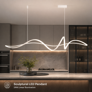 Luminaire suspendu moderne en métal à LED, tricolore, à intensité variable, avec télécommande, hauteur réglable, pour salle à manger, îlot de cuisine - Product Image 2