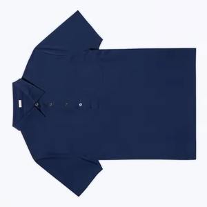 100% algodón para Polos con mangas cortas bordadas cuello levantado bolsillo delantero botón camisetas de punto - Product Image 5