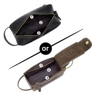 Hot Salling Exceptional Quality Borsa Da Toilette <b>Toiletry</b> <b>Bag</b> Leather <b>Toiletry</b> <b>Bag</b> Custom <b>Toiletry</b> <b>Bag</b> - Product Image 5