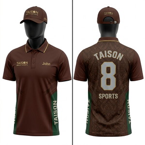 เสื้อสนุกเกอร์ผู้ชาย พรีเมียม 150 GSM โพลีเอสเตอร์ อินเตอร์ล็อค สีแดงเลือดหมู ดำ ทอง ลายเรขาคณิต พิมพ์โลโก้แบบซับลิเมชั่นตามสั่ง - Product Image 2
