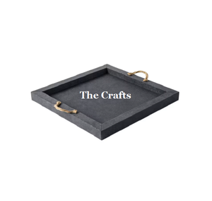 Plateau de service en bois et en cuir au design fantastique Plateau de collations au chocolat de taille personnalisée de qualité supérieure au meilleur prix - Product Image 4