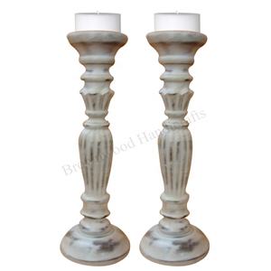 Premium Quality Handmade Mango Wood <b>Candle</b> Holder <b>Set</b> of 2 at Affordable Wholesale Price Ideal for Home Decor and <b>Gift</b> Purposes - Product Image 4