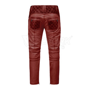 Pantalon en cuir ajusté à prix raisonnable, vêtement décontracté, cuir véritable, meilleure qualité, pantalon en cuir pour homme - Product Image 2