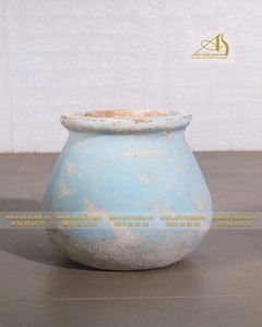 Modern Art-home Ceramics AT076H60TMA Teal Matt <b>Antique</b> Ceramic Flower Pot <b>for</b> Home <b>Garden</b> Planting Mini Landscape Decoration - Product Image 4