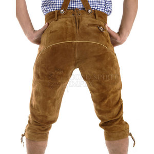 Lederhosen สำหรับผู้ชายสไตล์สตรีทชั้นสูงที่มีลวดลายทึบดีไซน์ตามสั่งมาใหม่ออนไลน์ - Product Image 2