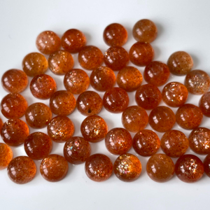 หินซันสโตนธรรมชาติทรงกลม Cabochon 6มม. AAA - Product Image 1