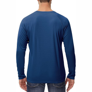 T-shirt de sport pour homme à col montant et fermeture éclair, séchage rapide, entraînement en plein air, course à pied, décontracté, manches longues, collants - Product Image 2