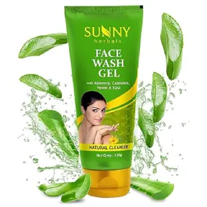 Sunny Face Wash Gel Enriched With Aloevera, Neem & Tulsi For Cleansing, Preventing Pimples & Removing Extra Oil | Moisturises