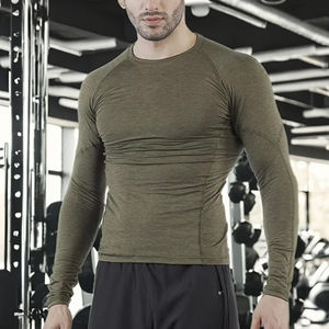 สั่งซื้อเลย! เสื้อกีฬาบีบรัดกล้ามเนื้อสำหรับผู้ชาย ผ้าระบายอากาศได้ดี ให้ประสิทธิภาพสูง สวมใส่สบาย รองรับการออกกำลังกาย รับผลิตแบบ OEM ODM ขายส่ง - Product Image 3