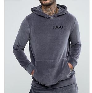 ผู้ชายพอดีบางยิมออกกําลังกายกํามะหยี่ Velour มีฮู้ดว่างเปล่าร้อนขายผ้าฝ้ายขนแกะเฮฟวี่เวทบุรุษว่างเปล่าฮู้ดเทอร์รี่ฝรั่งเศส - Product Image 3