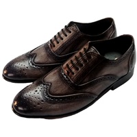 Chaussures plates décontractées élégantes pour hommes en similicuir PU de luxe, peintes à la main, patinées, imperméables et légères, pour l'automne, l'hiver, le printemps et les mariages