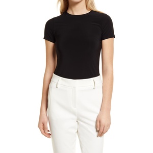 T-Shirt Jersey Nera Taglia M in Tessuto Traspirante Lavorato a Maglia - Product Image 1