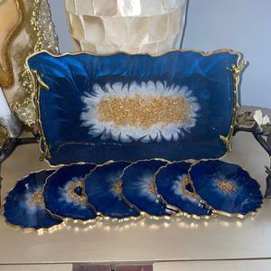 Bandeja de Resina Hecha a Mano de Primera Calidad, Organizador Elegante de Bajo Precio para Llaves, Carteras, Joyas, Frutas, Alimentos y Modelos, Bandeja Decorativa - Product Image 2