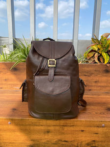 Vente chaude À La Main Noir En Cuir Véritable Grand Sac À Dos Vintage Pour Unisexe En Cuir De Vachette Sac À Dos pour Voyage D'affaires En Plein Air - Product Image 2