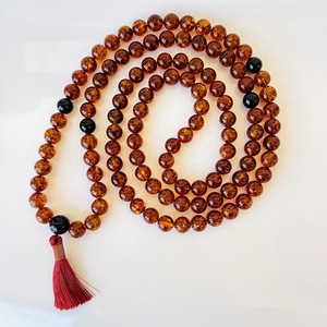 Zen Mala en ambre naturel de la Baltique, perles de Mala en ambre cognac - Product Image 4