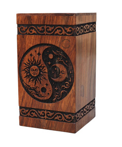 Urnas de madera de estilo americano moderno hechas a mano de gran calidad, urnas decorativas de cremación para adultos masculinos y femeninos, suministros funerarios - Product Image 1