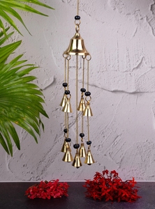 กระดิ่งแขวนทำจากทองเหลืองยาว44ซม. พร้อมกระดิ่งวินเทจโซ่พร้อมเชือกแขวนตกแต่งสำหรับงานแต่งงาน - Product Image 2