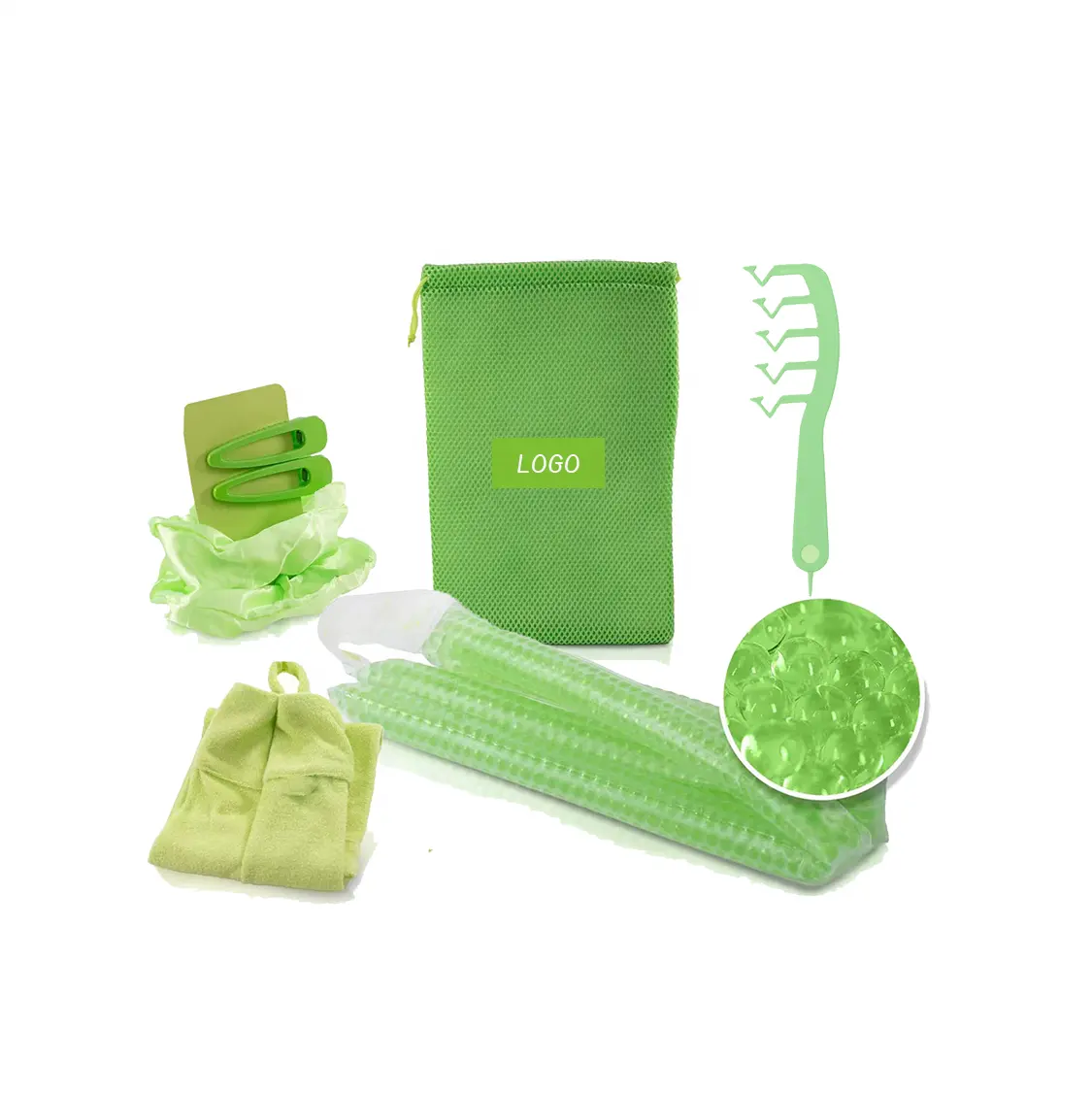Kit pengeriting Gel rambut Express Curl, penggunaan di rumah Microwave ajaib manik-manik gel Gel panas rendah pengeriting rambut panas