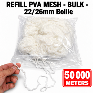 Recharge de filet PVA 22/26mm 50 000m en vrac, écologique, soluble dans l'eau, pour présentation d'appâts en pêche à la carpe en eau douce - Product Image 1