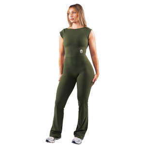 Mono Deportivo para Mujer, Espalda Descubierta, Acampanado, Sin Mangas, Elástico, para Yoga, Gimnasio, Ejercicio, Ropa Deportiva - Product Image 1