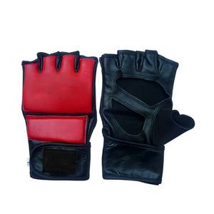Guantes de combate de cuero de vaca y PU de medio dedo para hombres para boxeo y entrenamiento de MMA equipo de artes marciales - Product Image 1
