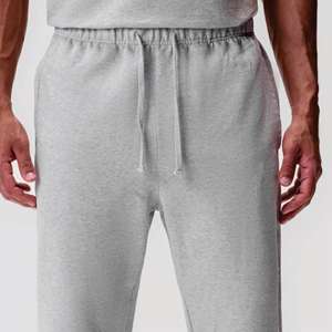 Pantalones sueltos personalizados, pantalones de pierna ancha en blanco para hombre, Pantalones rectos informales a rayas, pantalones de chándal French Terry de algodón, cintura doble recta - Product Image 5