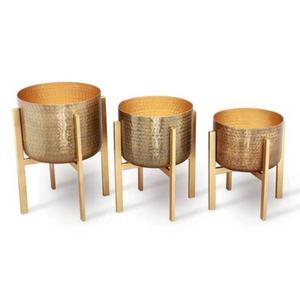 Forme et taille personnalisées Jardinières de luxe en laiton martelé pour la décoration élégante de la maison et du jardin Style moderne pour plantes d'intérieur et d'extérieur - Product Image 2