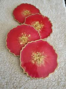 Round <b>Resin</b> Coasters for <b>Coffee</b> <b>Table</b> Protection - Product Image 2