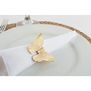 Argenterie en métal de qualité supérieure papillon ronds de serviette faits à la main pince à serviette ensemble de 4 porte-mouchoirs en vaisselle à bon prix - Product Image 3