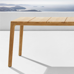 Table à manger rectangulaire Offre Spéciale pour intérieur style moderne avec des pieds de table solides en bois de teck de bonne qualité - Product Image 5