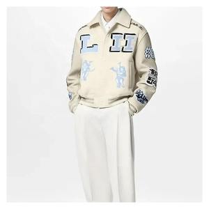 Competitive Price Men's Jackets High Impact Professionally Made Turn Over Collar Customized Patches Embroidery Varsity Jacket - Product Image 4