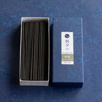 Coffret cadeau d'encens à faible fumée Asayu Japon, 100% fabriqué au Japon, porte-encens en céramique et laiton avec bâtonnets d'encens aux senteurs de jardin zen japonais