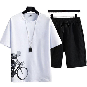 Conjunto Deportivo de Verano para Hombre al por Mayor, 2 Piezas, Camiseta y Pantalones Cortos, Ligero y Transpirable, Poliéster/Algodón, Logotipo Personalizado - Product Image 5