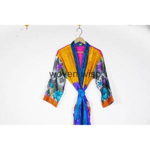 ชุดกิโมโนผ้าไหมสำหรับเจ้าสาววินเทจของผู้หญิงเสื้อคลุมเพื่อนเจ้าสาวชุดเดรสลายปะติดสำหรับฤดูร้อนคริสมาสต์ - Product Image 2