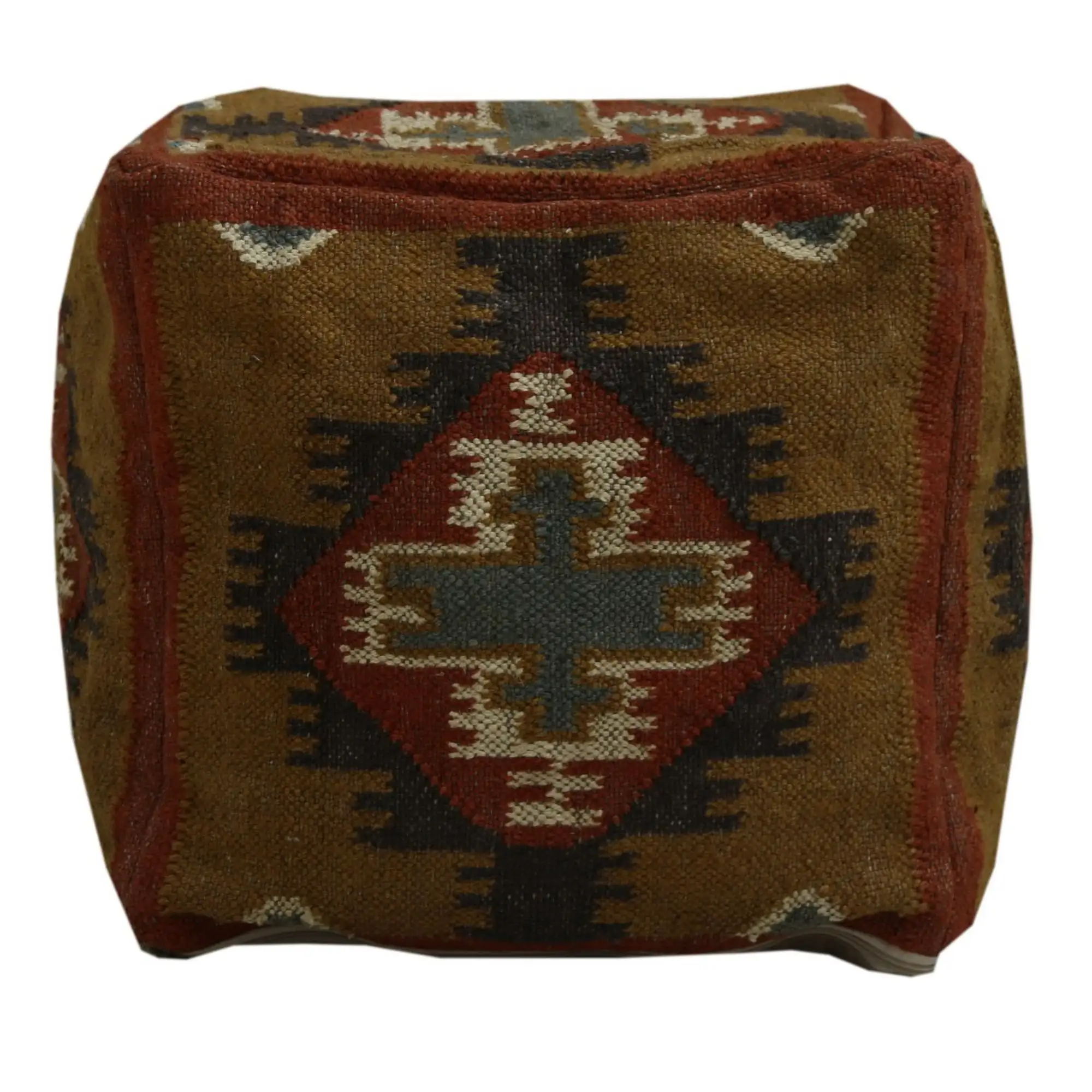 Funda de PUF Kilim tejida a mano para decoración de hogar, cubierta de Taburete cuadrado Kelim otomana auténtica para decoración de boda