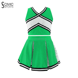 Uniformes de pom-pom girl en gros pour enfants ensembles courts de taille avec spandex et coton pour l'uniforme de pratique - Product Image 1