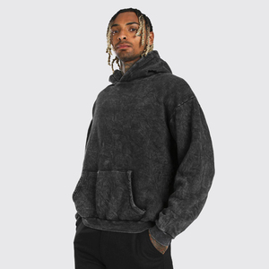 Manufacturer's Hot Quality Customized Regular Fit Pullover Hoodies Men Heavy <b>Weight</b> <b>Blank</b> Washed Fleece Winter Solid Custom Logo - Product Image 2