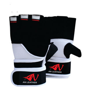 MMA Grappling Training Sparring Mitts Gants en cuir Demi-doigts Unisex Fitness Body Building - Product Image 2
