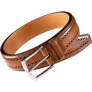 Elegante Cinturón de Cuero Estilo Western Vintage, Hecho a Mano con Detalles Perforados, Hebilla de Aleación, Accesorio Clásico y Duradero para Jeans - Product Image 1