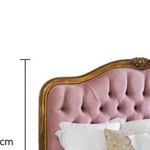 กรอบเตียงกำมะหยี่สไตล์ฝรั่งเศสสีทองทำจากไม้เนื้อแข็งสำหรับเฟอร์นิเจอร์ห้องนอนและเฟอร์นิเจอร์วิลล่า - Product Image 5