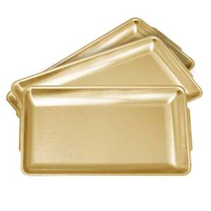 Plateau de service pour collations de table, pour la maison, l'hôtel, plateau de présentation de desserts sucrés, fabriqué en argent avec poignée dorée, en vente en gros - Product Image 6